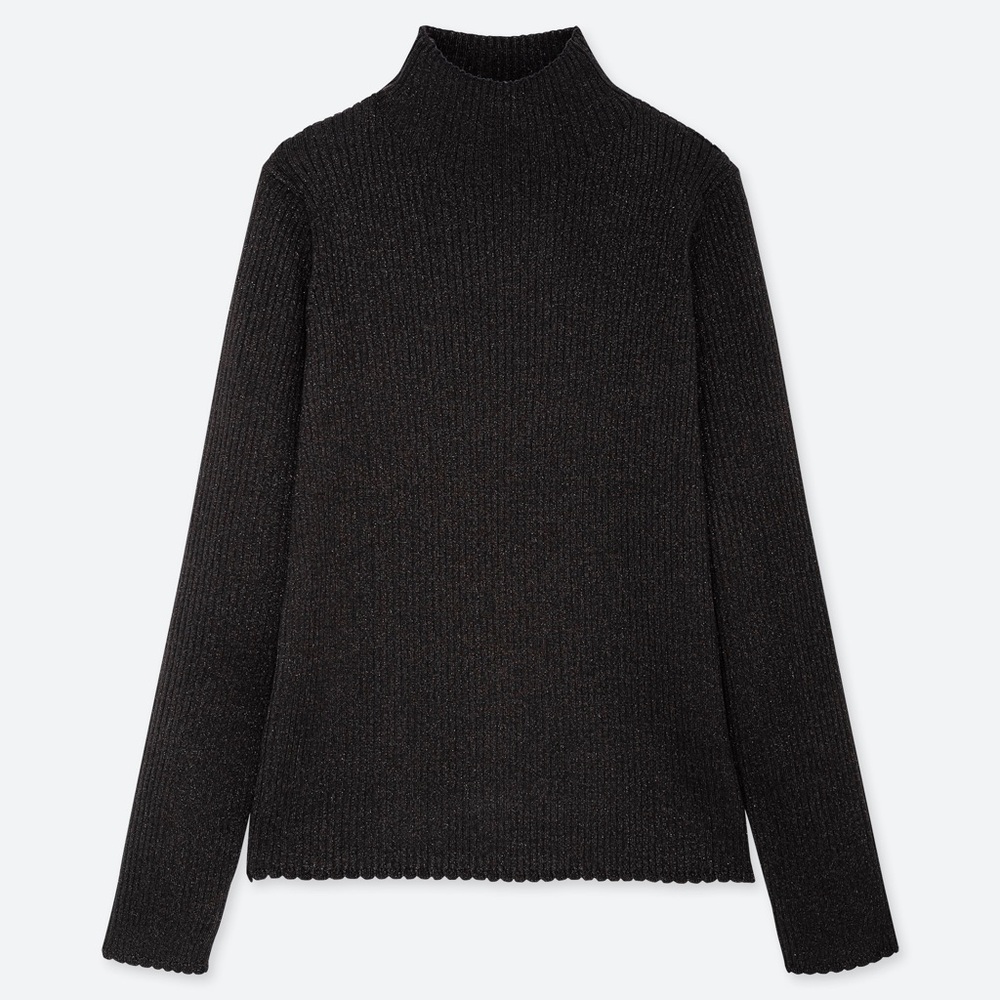Uniqlo WOMEN SHINY RIBBED HIGH-NECK SWEATER